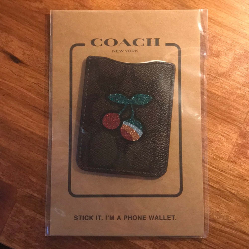 COACH cherry phone wallet